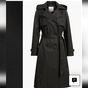 Sam Edelman Double-Breasted Black Trench Coat